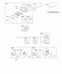 Air Cleaner Blower Housing Exhaust System Diagram and Parts List for 215972-0112-E9  Briggs and Stratton Engine